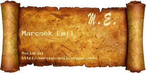Marcsek Emil névjegykártya